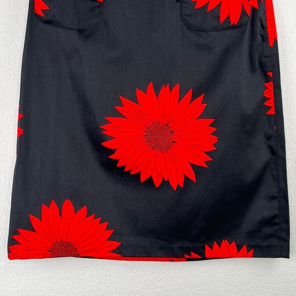 Grace Dane Lewis Workshop A-Line Black Red Sunflower Knee Lgth Mini Skirt 6 NWT - Picture 5 of 14